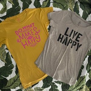 Set of 2 Natural Life Happy tees! EUC!